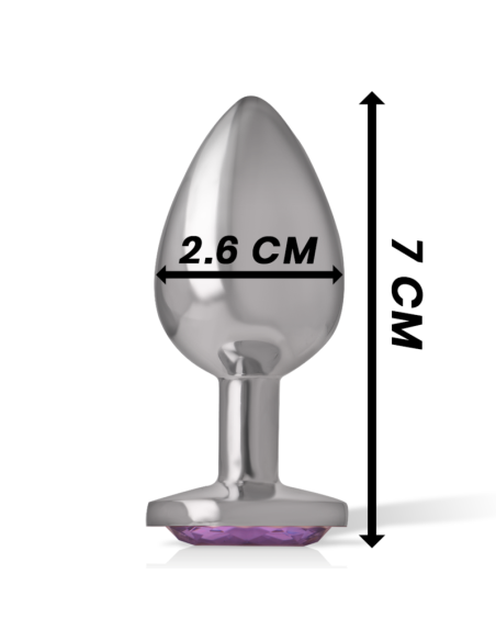 INTENSE - PLUG ANAL METAL ALUMINIO CON CRISTAL VIOLETA TALLA S
