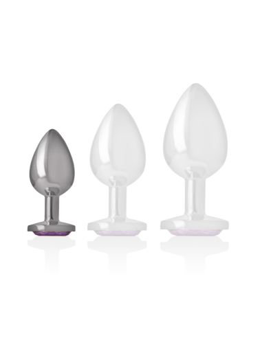 INTENSE - PLUG ANAL METAL ALUMINIO CON CRISTAL VIOLETA TALLA S