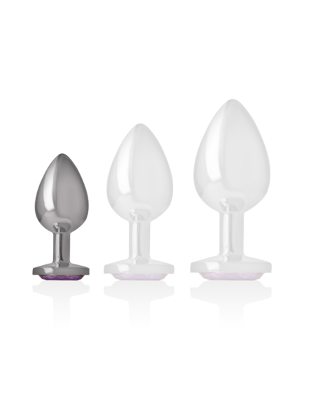 INTENSE - PLUG ANAL METAL ALUMINIO CON CRISTAL VIOLETA TALLA S