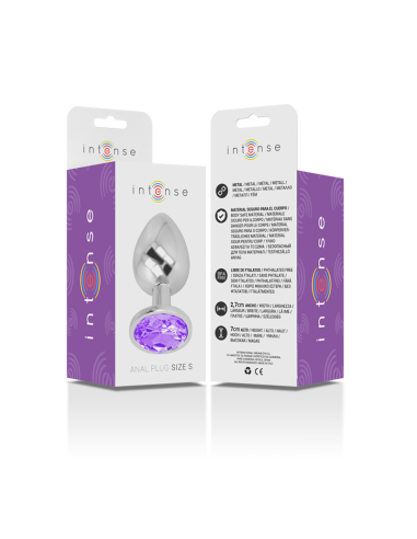 INTENSE - PLUG ANAL METAL ALUMINIO CON CRISTAL VIOLETA TALLA S