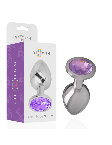 INTENSE - PLUG ANAL METAL ALUMINIO CON CRISTAL VIOLETA TALLA M