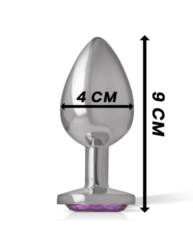INTENSE - PLUG ANAL METAL ALUMINIO CON CRISTAL VIOLETA TALLA L