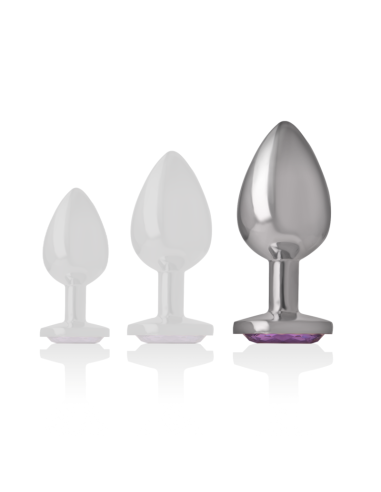 INTENSE - PLUG ANAL METAL ALUMINIO CON CRISTAL VIOLETA TALLA L