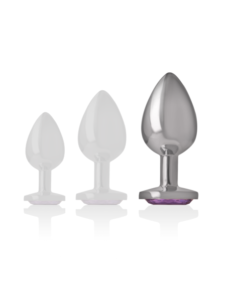 INTENSE - PLUG ANAL METAL ALUMINIO CON CRISTAL VIOLETA TALLA L