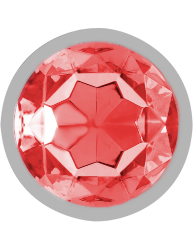 INTENSE - PLUG ANAL METAL ALUMINIO CON CRISTAL ROJO TALLA S