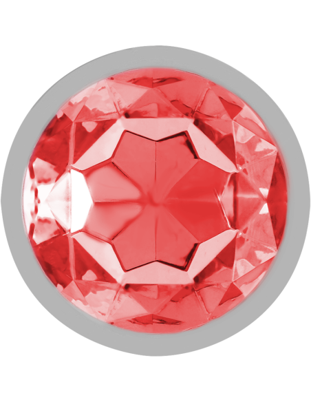 INTENSE - PLUG ANAL METAL ALUMINIO CON CRISTAL ROJO TALLA S
