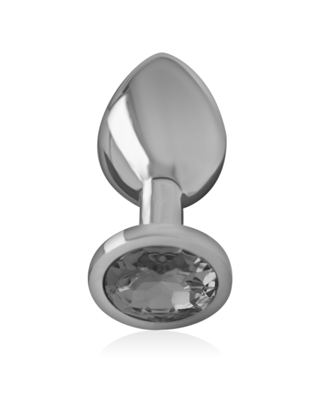 INTENSE - PLUG ANAL METAL ALUMINIO CON CRISTAL NEGRO TALLA S