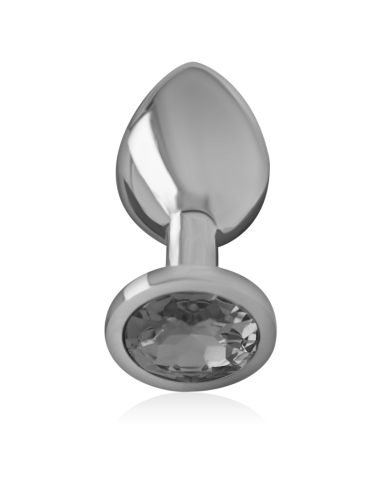 INTENSE - PLUG ANAL METAL ALUMINIO CON CRISTAL NEGRO TALLA L