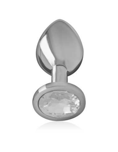 INTENSE - PLUG ANAL METAL ALUMINIO CON CRISTAL PLATA TALLA S
