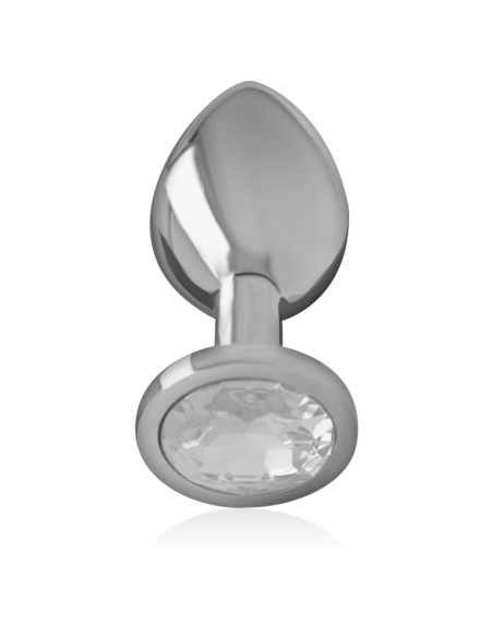 INTENSE - PLUG ANAL METAL ALUMINIO CON CRISTAL PLATA TALLA S