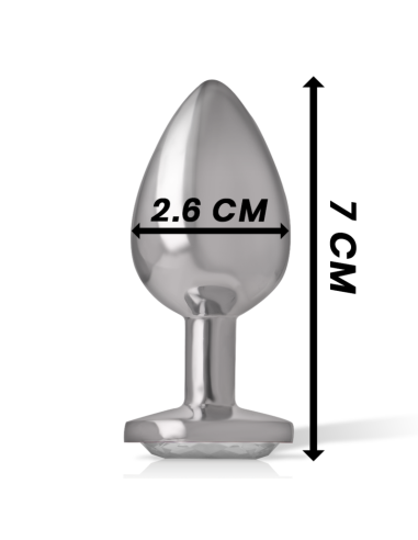 INTENSE - PLUG ANAL METAL ALUMINIO CON CRISTAL PLATA TALLA S