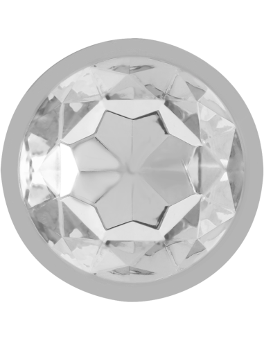 INTENSE - PLUG ANAL METAL ALUMINIO CON CRISTAL PLATA TALLA M