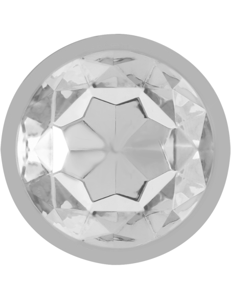 INTENSE - PLUG ANAL METAL ALUMINIO CON CRISTAL PLATA TALLA L