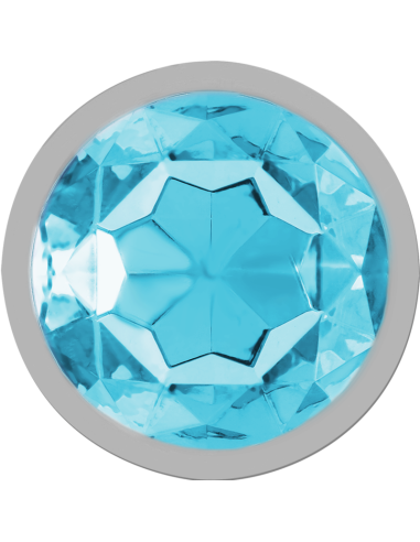 INTENSE - PLUG ANAL METAL ALUMINIO CON CRISTAL AZUL TALLA S