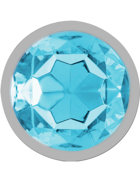 INTENSE - PLUG ANAL METAL ALUMINIO CON CRISTAL AZUL TALLA S