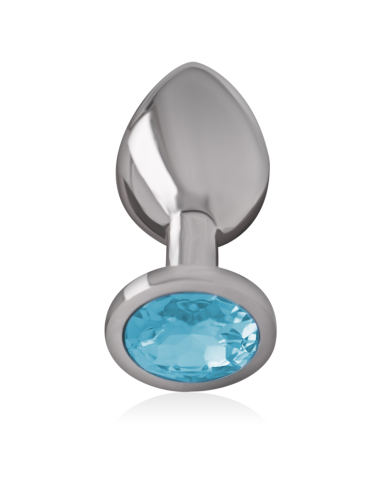 INTENSE - PLUG ANAL METAL ALUMINIO CON CRISTAL AZUL TALLA M