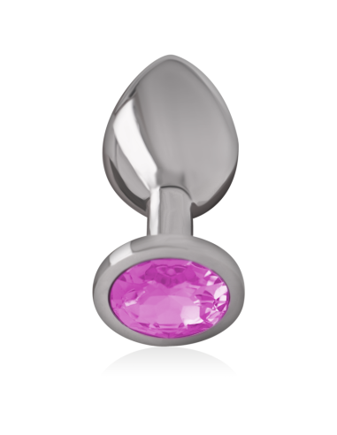 INTENSE - PLUG ANAL METAL ALUMINIO CON CRISTAL ROSA TALLA S