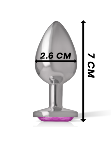 INTENSE - PLUG ANAL METAL ALUMINIO CON CRISTAL ROSA TALLA S