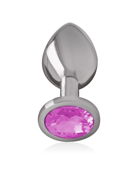 INTENSE - PLUG ANAL METAL ALUMINIO CON CRISTAL ROSA TALLA L
