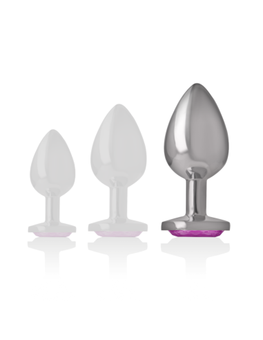 INTENSE - PLUG ANAL METAL ALUMINIO CON CRISTAL ROSA TALLA L