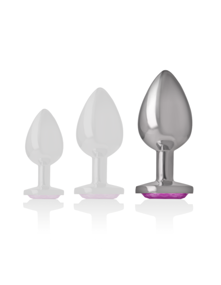 INTENSE - PLUG ANAL METAL ALUMINIO CON CRISTAL ROSA TALLA L