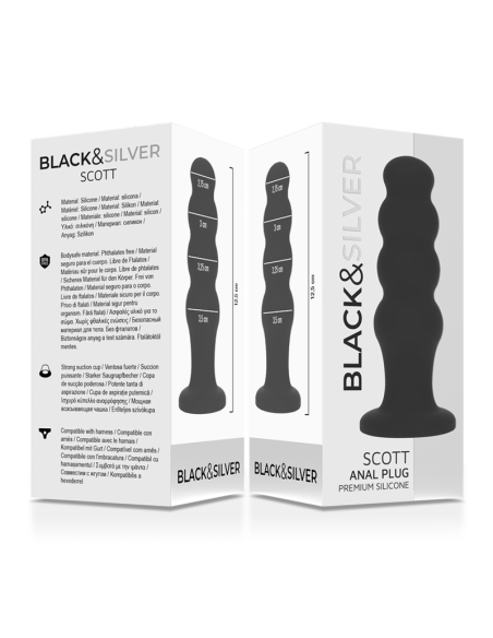 BLACKandSILVER - SCOTT PLUG ANAL SILICONA PREMIUM NEGRO
