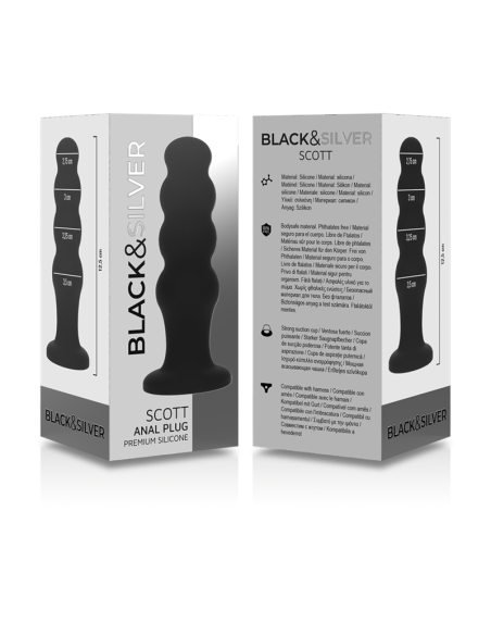 BLACKandSILVER - SCOTT PLUG ANAL SILICONA PREMIUM NEGRO
