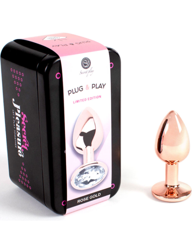 SECRETPLAY - METAL BUTT PLUG ORO ROSA TALLA S 7 CM