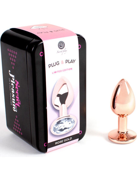 SECRETPLAY - METAL BUTT PLUG ORO ROSA TALLA S 7 CM