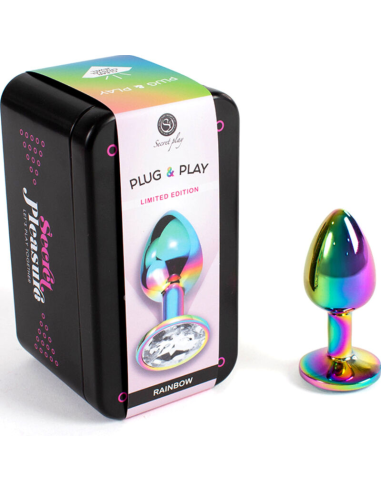 SECRETPLAY - METAL BUTT PLUG MULTICOLOR TALLA S 7 CM