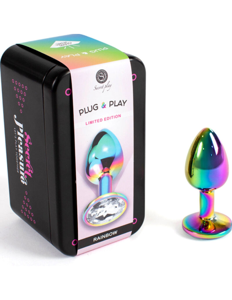SECRETPLAY - METAL BUTT PLUG MULTICOLOR TALLA S 7 CM