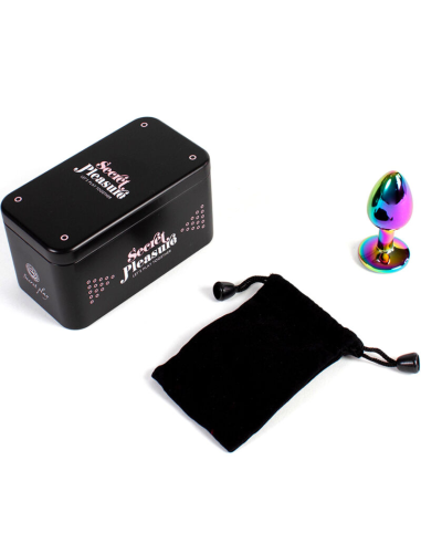 SECRETPLAY - METAL BUTT PLUG MULTICOLOR TALLA S 7 CM