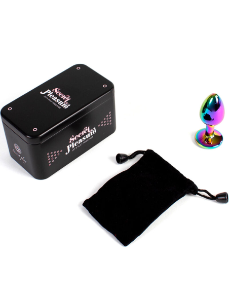 SECRETPLAY - METAL BUTT PLUG MULTICOLOR TALLA S 7 CM