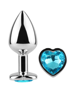 SECRETPLAY - METAL BUTT PLUG CORAZÓN AZUL TALLA S 7 CM