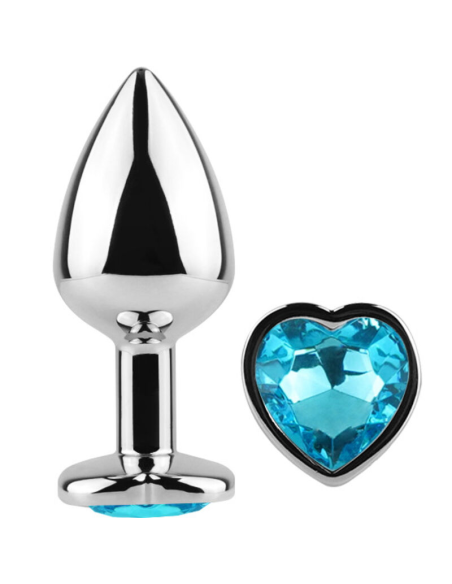 SECRETPLAY - METAL BUTT PLUG CORAZÓN AZUL TALLA S 7 CM