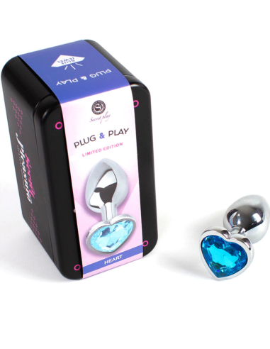 SECRETPLAY - METAL BUTT PLUG CORAZÓN AZUL TALLA S 7 CM