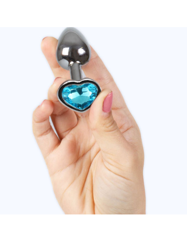 SECRETPLAY - METAL BUTT PLUG CORAZÓN AZUL TALLA S 7 CM