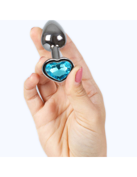 SECRETPLAY - METAL BUTT PLUG CORAZÓN AZUL TALLA S 7 CM