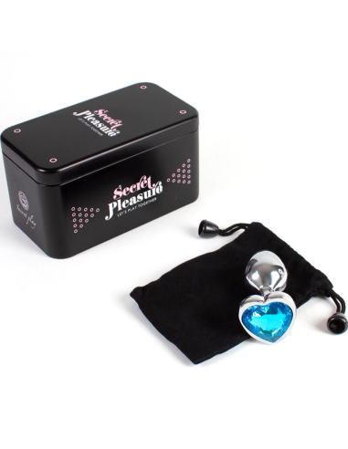 SECRETPLAY - METAL BUTT PLUG CORAZÓN AZUL TALLA S 7 CM