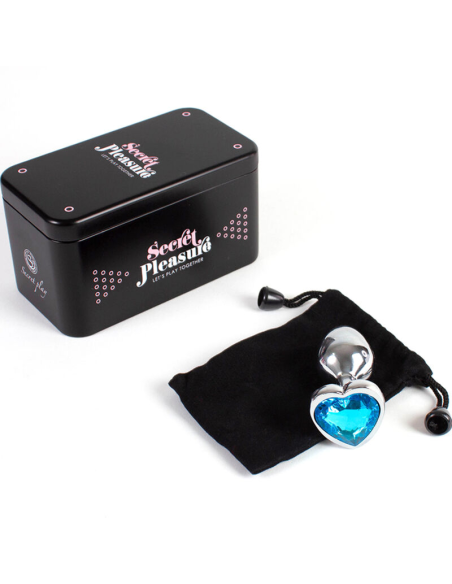 SECRETPLAY - METAL BUTT PLUG CORAZÓN AZUL TALLA S 7 CM