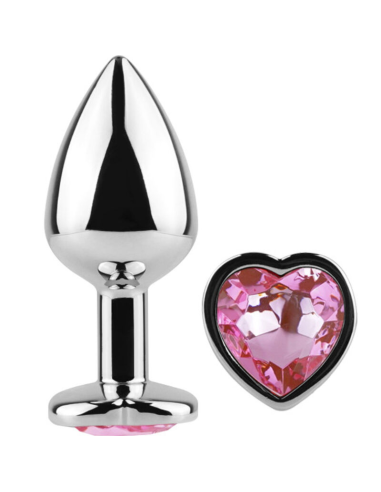 SECRETPLAY - METAL BUTT PLUG CORAZÓN FUCSIA TALLA S 7 CM