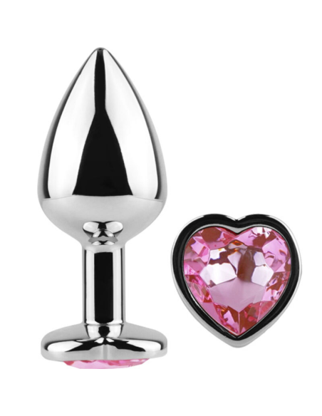 SECRETPLAY - METAL BUTT PLUG CORAZÓN FUCSIA TALLA S 7 CM
