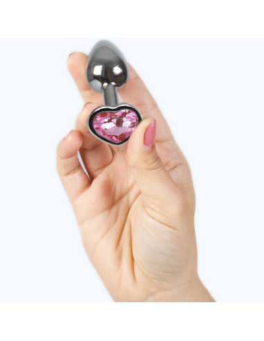 SECRETPLAY - METAL BUTT PLUG CORAZÓN FUCSIA TALLA S 7 CM