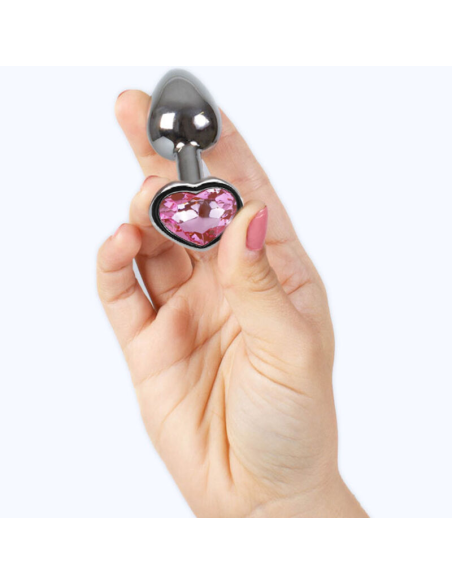 SECRETPLAY - METAL BUTT PLUG CORAZÓN FUCSIA TALLA S 7 CM