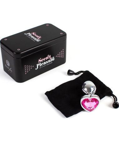 SECRETPLAY - METAL BUTT PLUG CORAZÓN FUCSIA TALLA S 7 CM