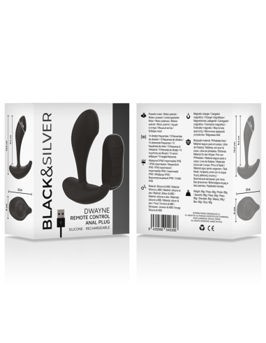 BLACKandSILVER - DWAYNE PLUG ANAL SILICONA CONTROL REMOTO