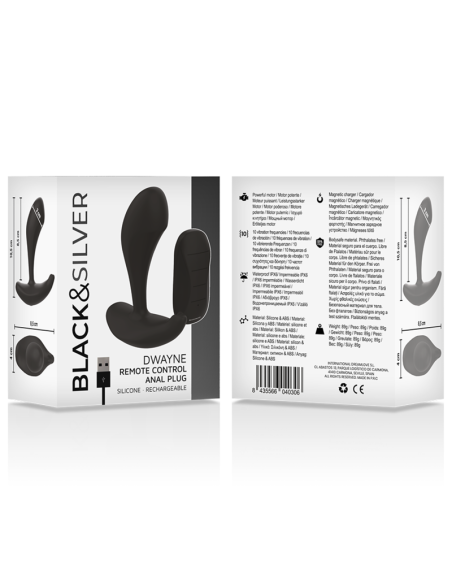 BLACKandSILVER - DWAYNE PLUG ANAL SILICONA CONTROL REMOTO