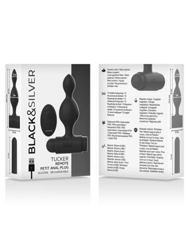 BLACKandSILVER - TUCKER PEQUEÑO PLUG ANAL SILICONA CONTROL REMOTO