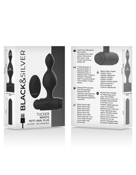 BLACKandSILVER - TUCKER PEQUEÑO PLUG ANAL SILICONA CONTROL REMOTO