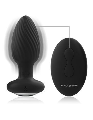 BLACKandSILVER - WELLS PLUG ROTADOR ANAL SILICONA CONTROL REMOTO
